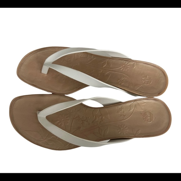 Sz 7Timberland Flirtatious Thong Womens Sandal White Rubber Beach Comfort 90386 - Picture 6 of 11